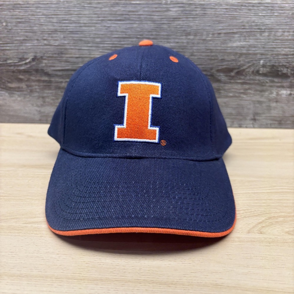 Illinois Fighting Illini Hat Cap Strap Back Mens One Size Blue NCAA Football